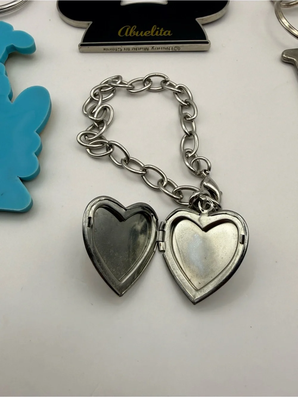 Disney Mickey Pluto 2019 Keychain Bracelet Charm Tinker Bell Locket Lot of (4)